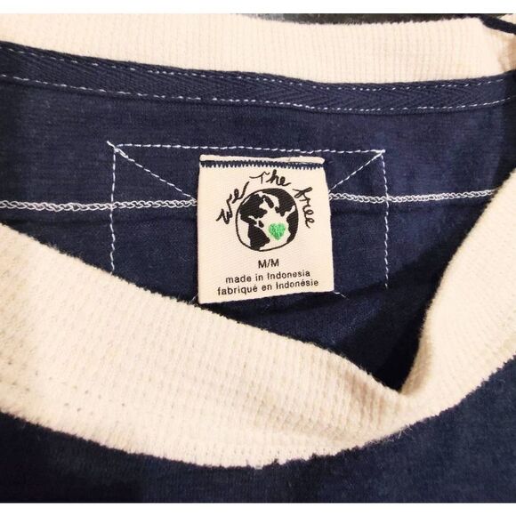 CARE FP WOULD YOU RATHER FREE PEOPLE TEE L/S NWT SZ M NAVY - Picture 8 of 13